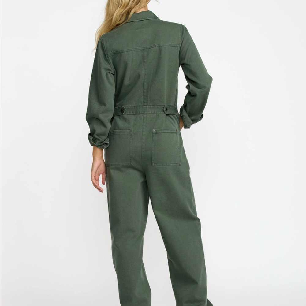 RVCA Green Button-Up Coverall jumpsuit - Picture 6 of 9